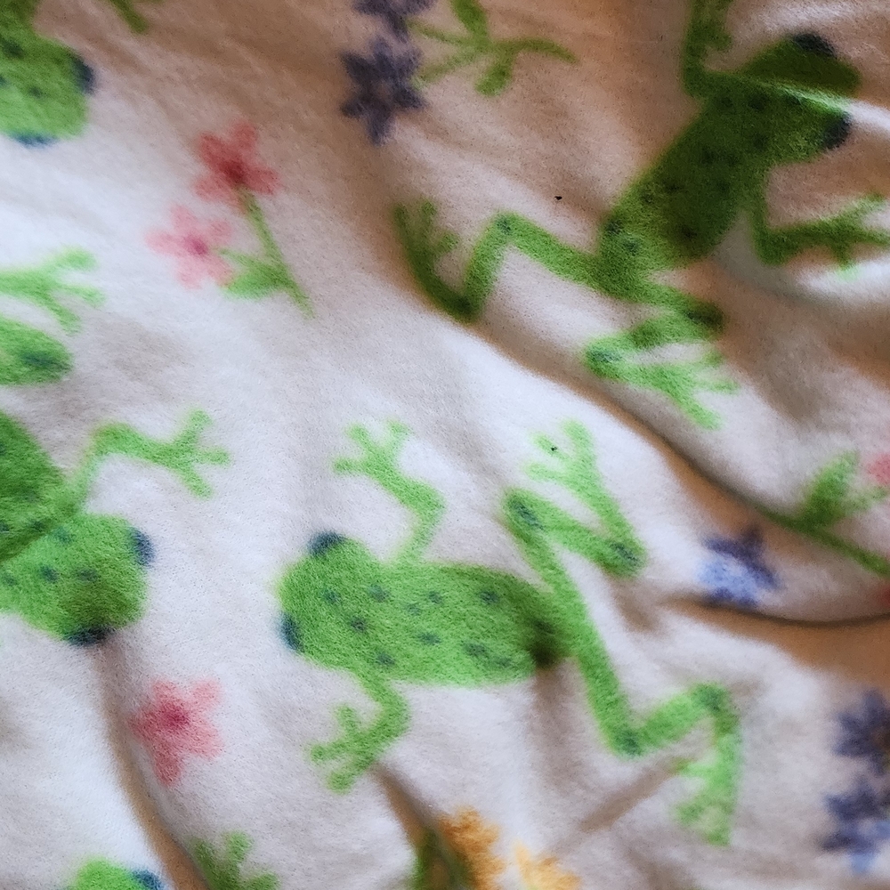 Kids Green Frog Print Pajama Set - White Background